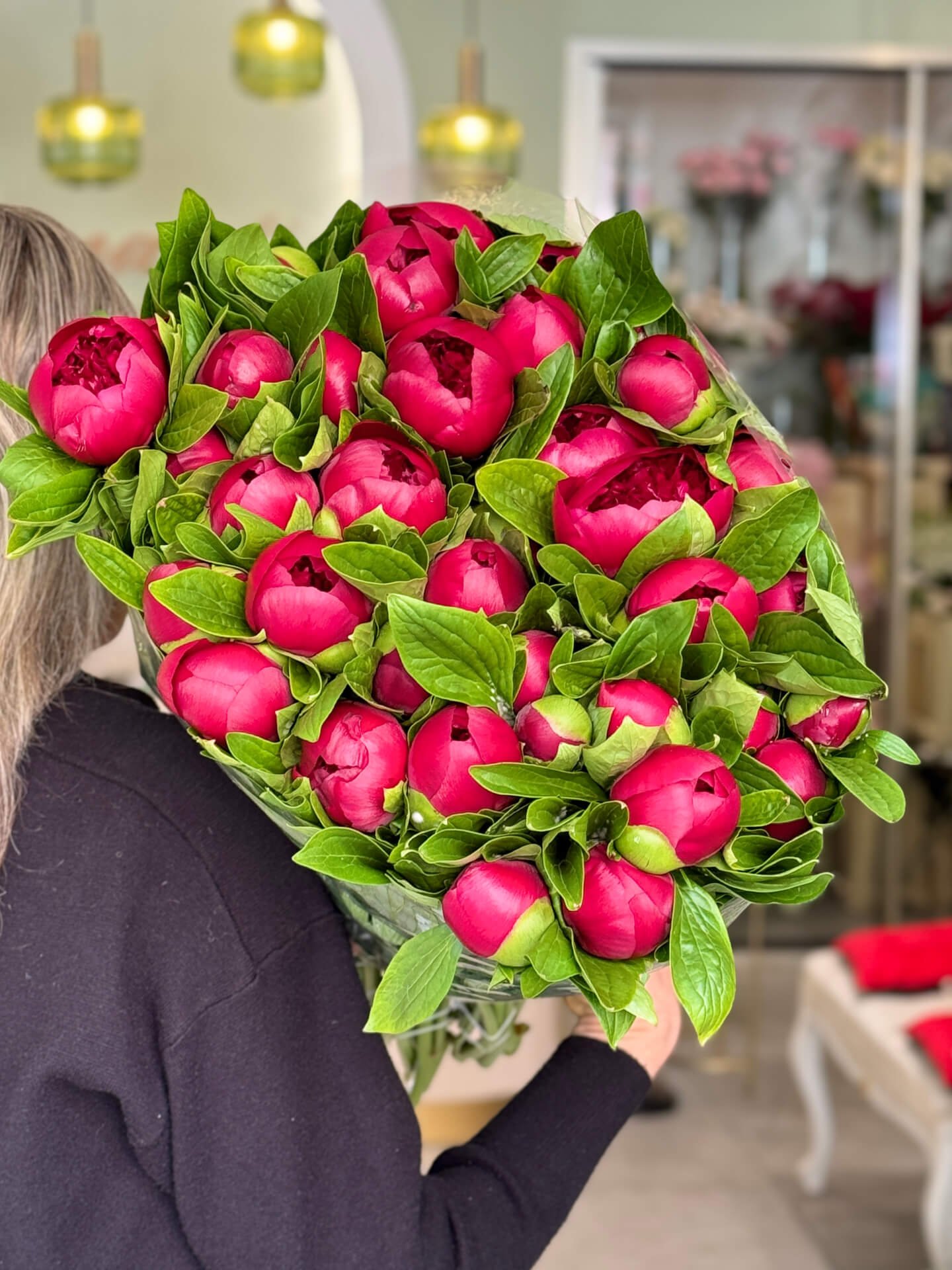 Composition Red Charm Peonies